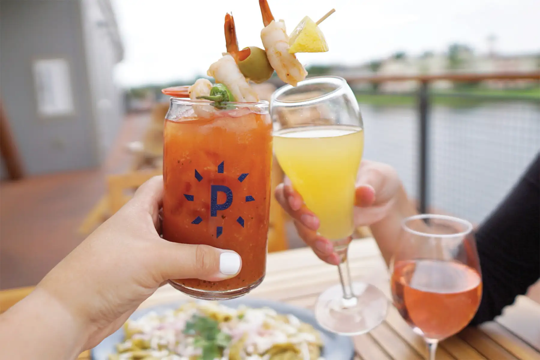 Toasting with Bloody Mary and Mimosa